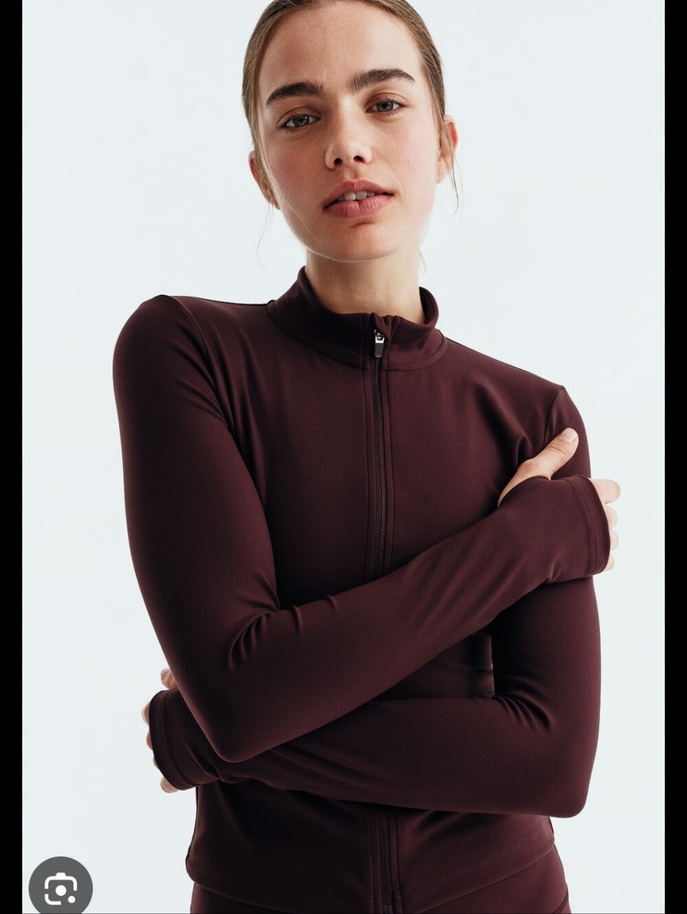 H&m Women's Maroon Full-Zip Active Jacket